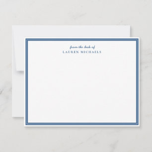 Simple Script Light Navy Blue Border Personalised Card