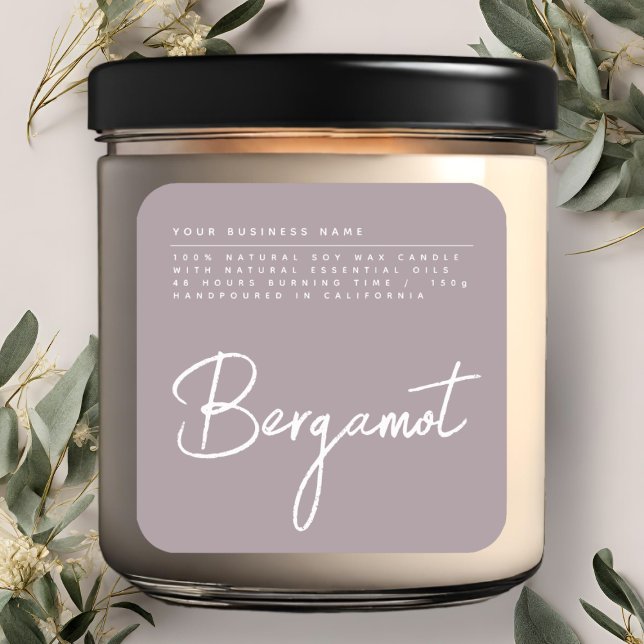 Simple script lilac candle product label (Creator Uploaded)