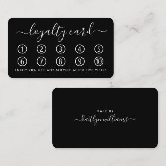 Simple Script Loyalty Card - Black & White