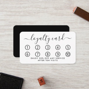 Simple Script Loyalty Card - Black & White