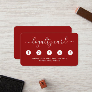 Simple Script Loyalty Card - Red & White