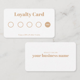 Simple Script Loyalty Card Simple gold white