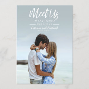 Simple Script Meet Us In Save The Date Photo Invitation