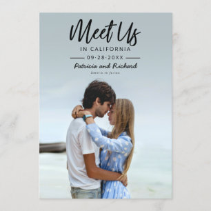 Simple Script Meet Us In Save The Date Photo Invitation