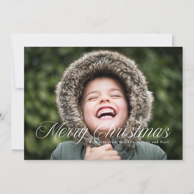 Simple Script Merry Christmas Holiday Card (Front)