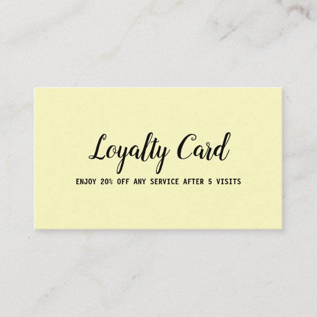 simple script minimal add your text  loyalty card (Front)