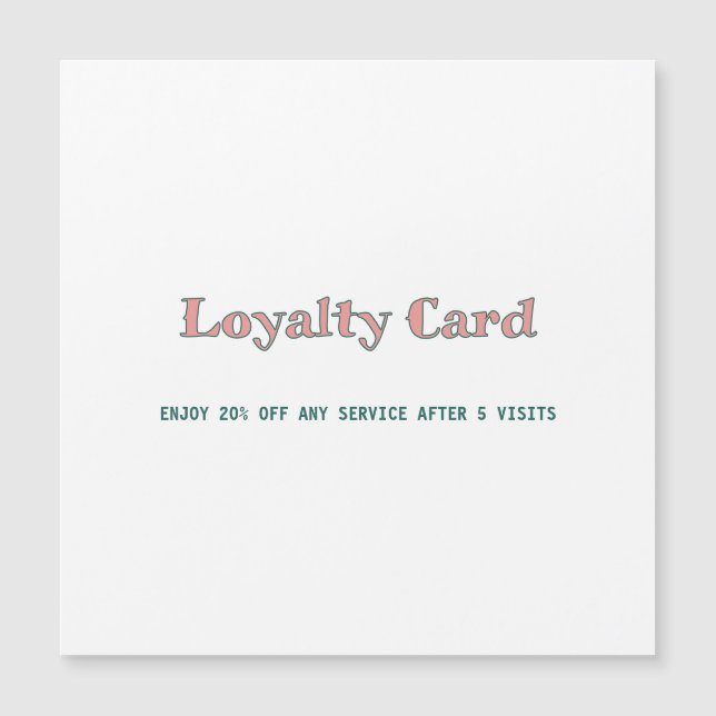 simple script minimal add your text  loyalty card (Front)