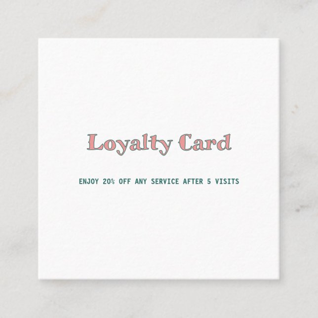 simple script minimal add your text  loyalty card (Front)
