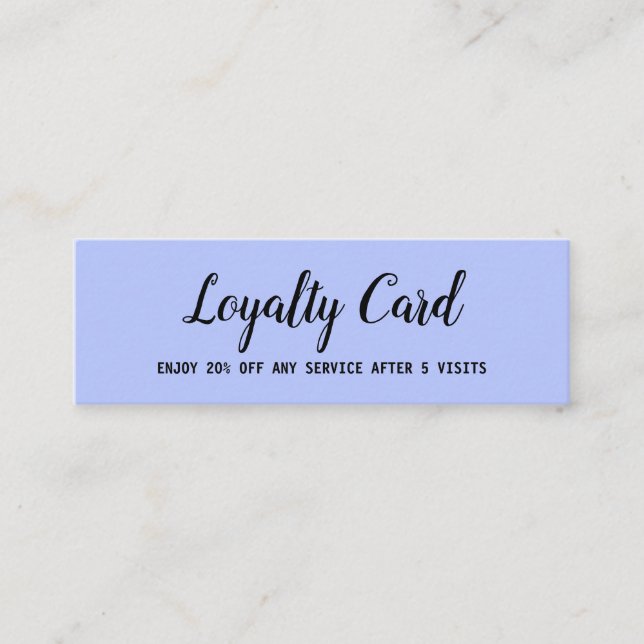 simple script minimal add your text  loyalty card (Front)