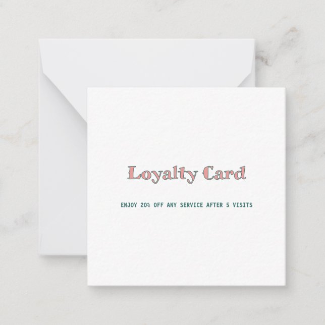 simple script minimal add your text  loyalty card (Front)