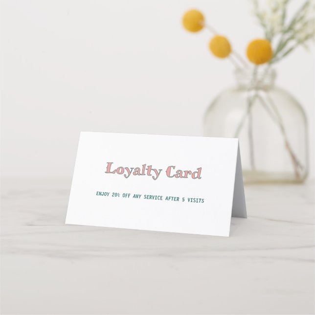 simple script minimal add your text  loyalty card (Front)