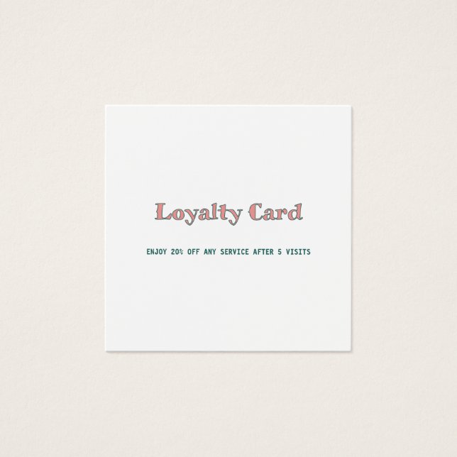 simple script minimal add your text  loyalty card (Front)