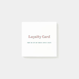 simple script minimal add your text loyalty card post-it notes