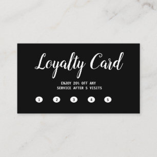 simple script minimal black Flat Loyalty Card