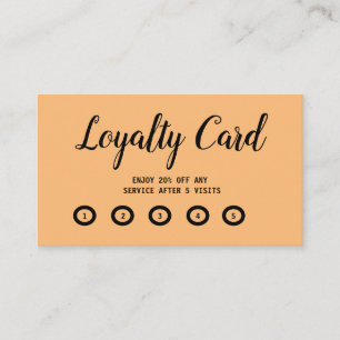 simple script minimal modern orange Loyalty Card