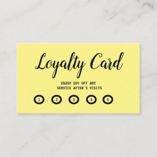 simple script minimal yellow modern loyalty card