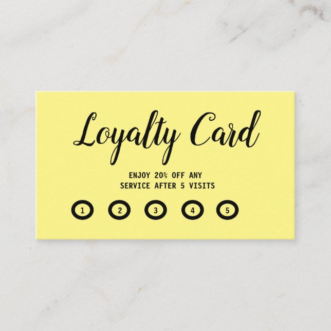 simple script minimal yellow modern loyalty card (Front)
