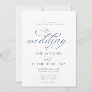 Simple Script Minimalist Classic Wedding Invitation