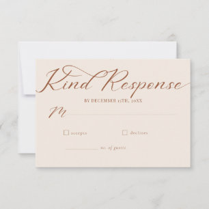 Simple Script Minimalist Classic Wedding  RSVP Card