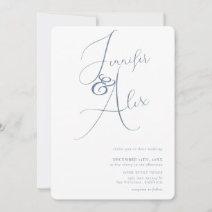 Simple Script Minimalist Photo Collage Wedding Invitation