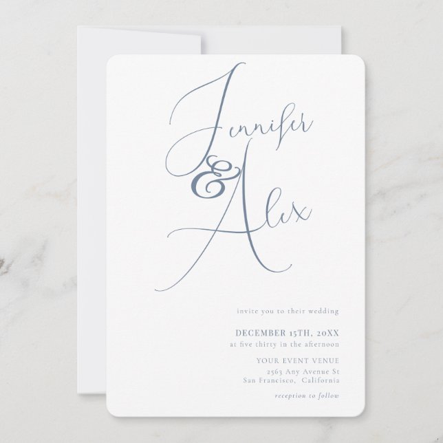 Simple Script Minimalist Photo Collage Wedding  Invitation (Front)