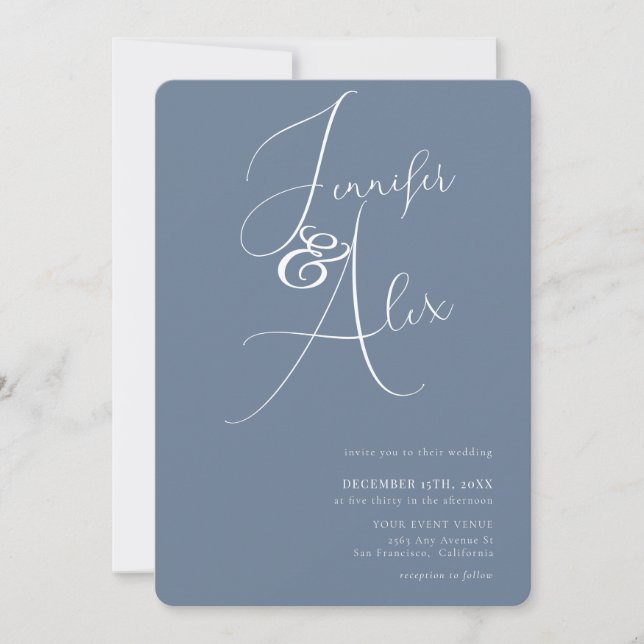 Simple Script Minimalist Photo Collage Wedding  Invitation (Front)