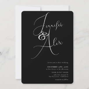 Simple Script Minimalist Photo Collage Wedding  Invitation