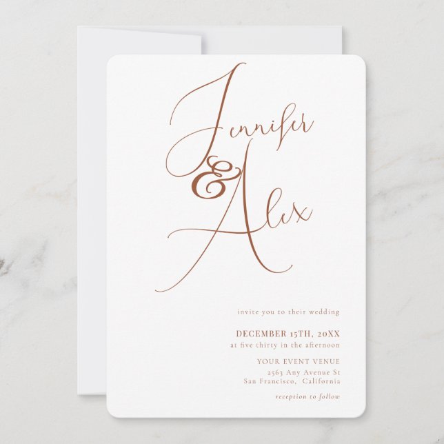Simple Script Minimalist Photo Collage Wedding  Invitation (Front)
