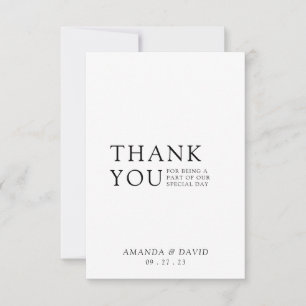 Simple Script Minimalist Wedding Photo Thank You Card