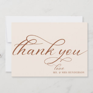 Simple Script Minimalist Wedding Thank You Cards.