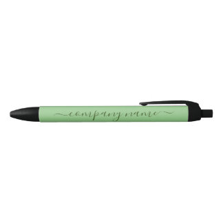 Simple Script - Mint Green - Company/Event Black Ink Pen