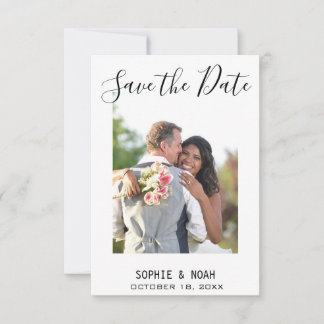 Simple Script Modern Photo Save the date
