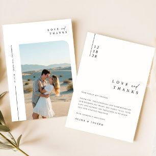 Simple Script Modern Photo Wedding Thank You Card