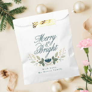 Simple Script Modern Watercolor Christmas Holiday Favour Bags