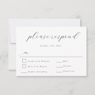 Simple Script Modern Wedding RSVP Response Card