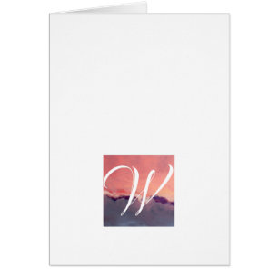 Simple Script Monogram Note Cards- Horizon