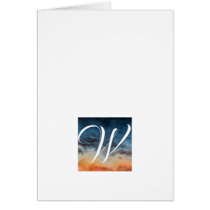 Simple Script Monogram Note Cards- Sunset