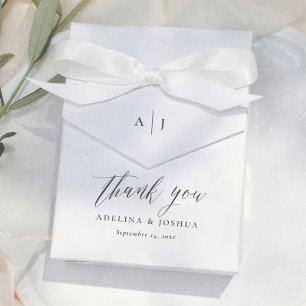 Simple Script Monogram Thank You Wedding Favour Box