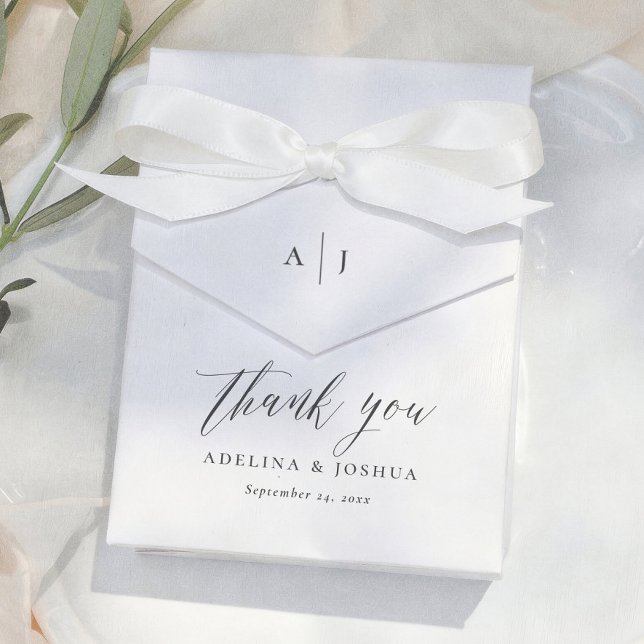Simple Script Monogram Thank You Wedding Favour Box (Creator Uploaded)