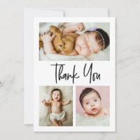 Simple script multiple photos collage baby shower