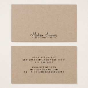 Simple Script Name Kraft Earring Display Cards