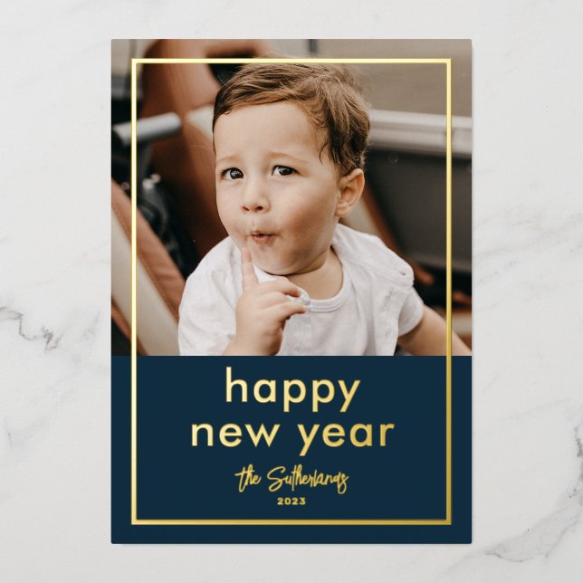 Simple Script Name Minimal Photo New Year (Front)