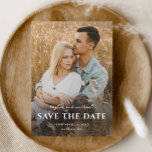 Simple Script Names Photo Wedding Save The Date Magnetic Invitation<br><div class="desc">Simple Script Names Photo Wedding Save the date card with full bleed photo and overlay typography on the front. The back is magnetic. Click the edit button to customise this design.</div>