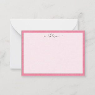 Simple Script Personalised Girly Pink Card