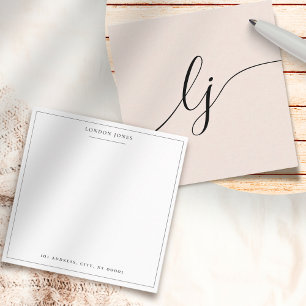 Simple Script Personalised Stationery Blush Pink Card