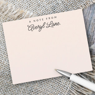 Simple Script Personalised Stationery Blush Pink Card