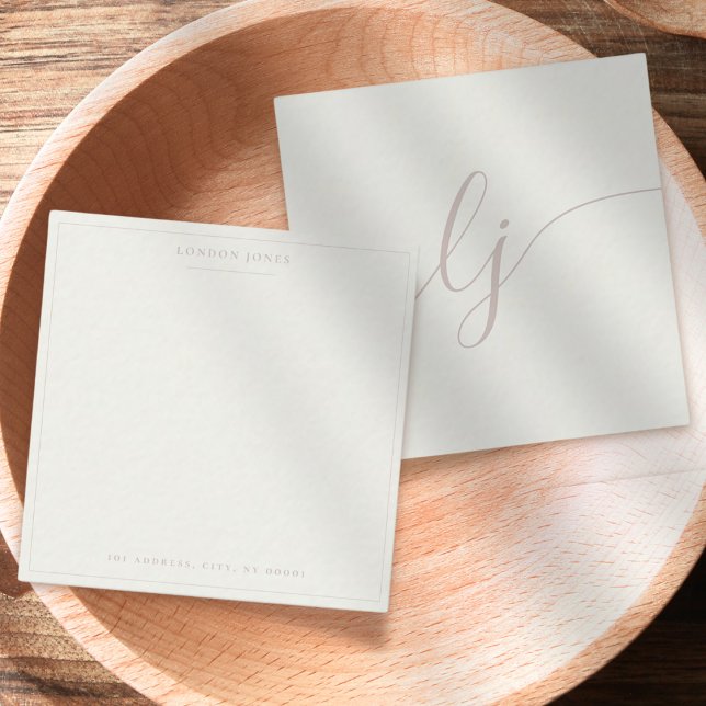 Simple Script Personalised Stationery Ivory Rose Card (Creator Uploaded)