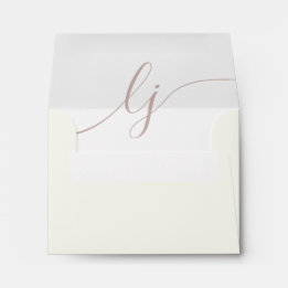 Simple Script Personalised Stationery Ivory Rose Envelope