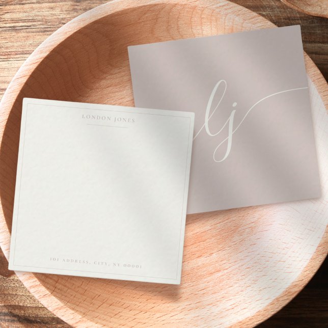 Simple Script Personalised Stationery Rose Ivory Card (Creator Uploaded)