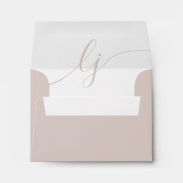 Simple Script Personalised Stationery Rose Pink Envelope